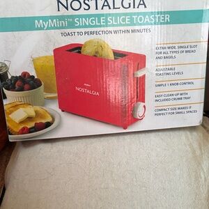 Nostalgia MyMini Red Single Slice Toaster